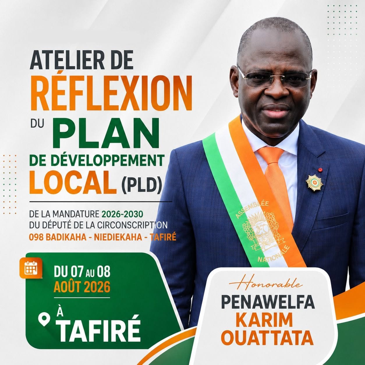 Atelier de réflexion sur le Plan de Développement Local 2026-2030 à Tafiré