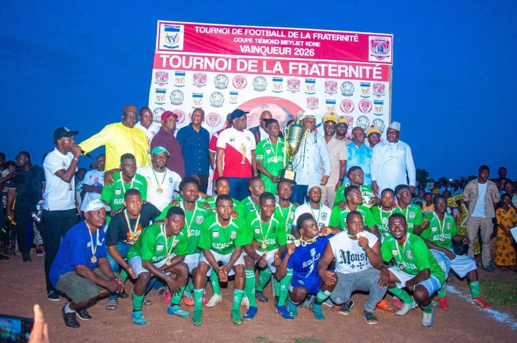 Le samedi 12 septembre 2026 s’est tenue la finale du Tournoi de la Fraternité, doté du trophée Tiemoko Meyliet Koné , parrainé par mon aîné, M. Ousmane Coulibaly, en présence de Monsieur le ministre Danho Paulin, ainsi que de plusieurs hautes personnalités.